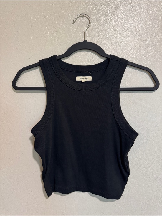 Madewell Tops - Madewell Black Ribbed Cropped Tank